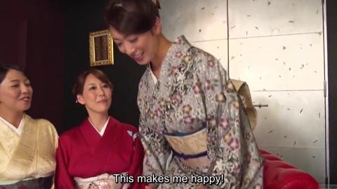 Double-Dicking Dirty Dolls in Kimonos at Raunchy Slumber Party Frenzy