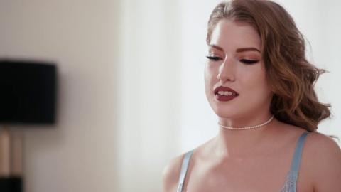Two babes, Skye Blue and Octavia Red, get down in sexy lingerie