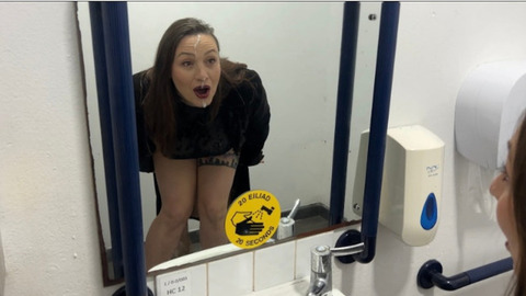 Shady CEO receives impromptu cocksucking in men's restroom stall