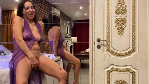 'Big-Bosomed MILF Step-Mom Devoured & Pounded Roughly In A Spa Bathtub'
