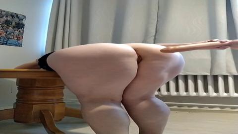 Dildo fucking at the table Part 1