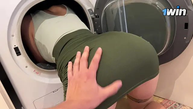 boyfriend pleases milf inside washing machine