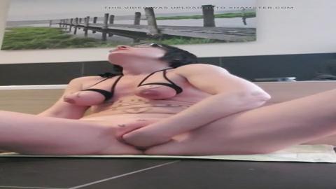 Julie primes her tight hole for reckless solo fun