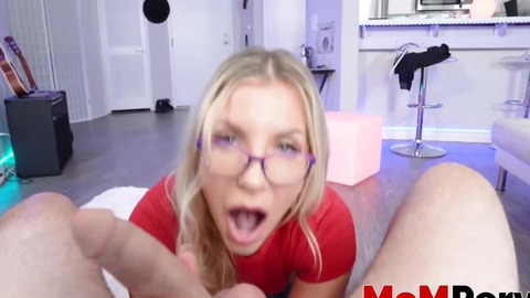 MOM PERV - Son stuffing stepmom from behind after sloppy blowjob first
