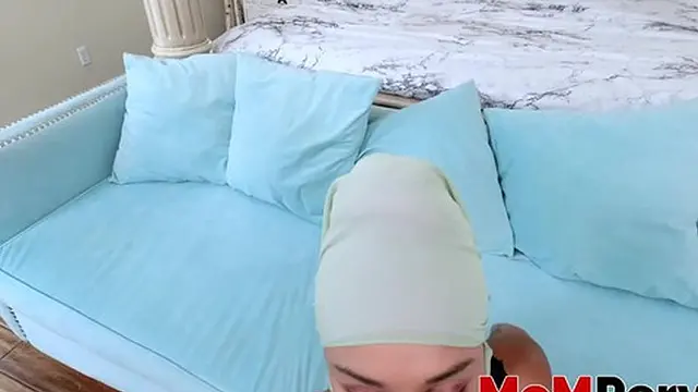 MOM PERV - Slim stepmom Cali Lee on hijab doggystyled by her stepson