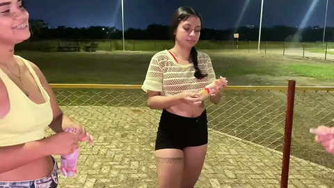 Post-melting ice cream, park rendezvous turns into a filthy, sloppy, all-terrain oral😜 assault