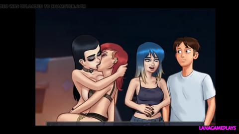 Summer heatwave yields massive tit goth chick's lusty liplock with behemoth cock🍆