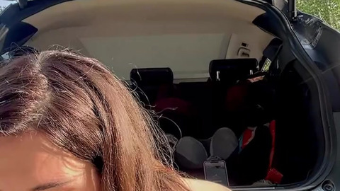 Fucked by a car hitch near strangers – I shot my load hard in public again