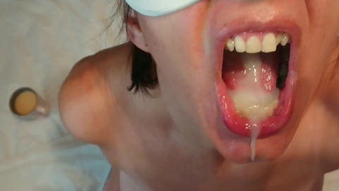 Milf Latina swallows a big load of cum