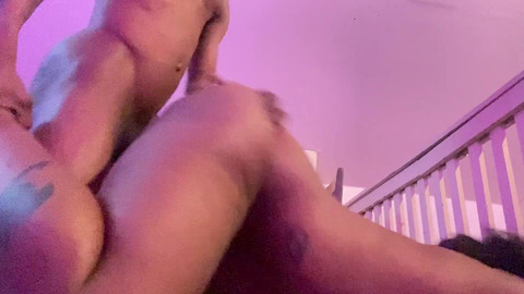 Cuffed Ebony wife getting back shots