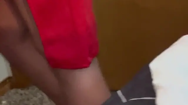 Amelia wears red dress &mdash;  exposes her ass🍑 &mdash;  and pleases hunk with her mouth