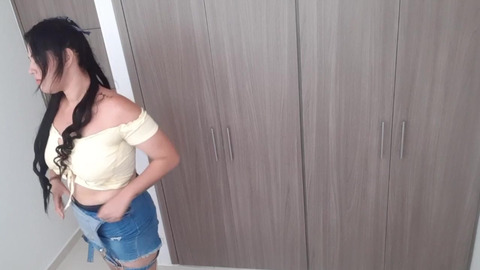Milf records herself changing clothes and sends video to her neighbor 