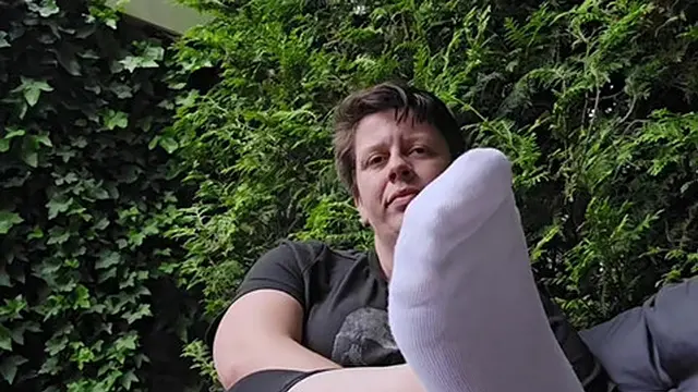 Perfect white socks and put them off ????