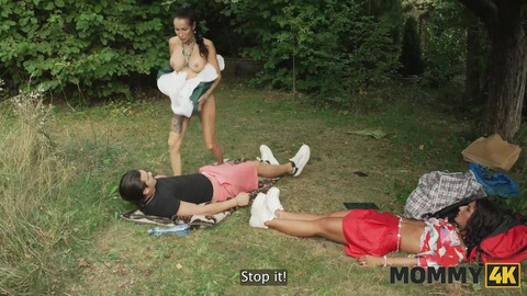 MOMMY4K  Horny Mommy is too sneaky and used her chance to fuck a young dick hard on the grass