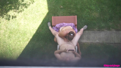 Backyard Blowjob's - A View From Above As Missy Sucks George's Cock