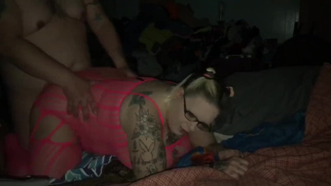 Intense doggystyle dildo fucking ends with hard thrusting creampie from stepbro