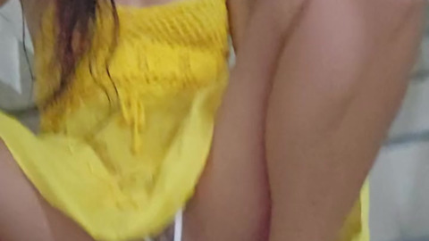 Bottle into Pussy and Risky Public Flashing on Hotel Corridors