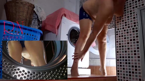 Domination in laundry. Housewife fucked in the washing machine. m2