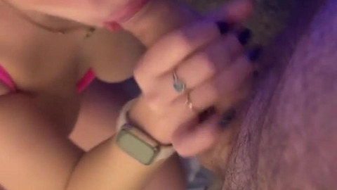 Fucking great blowjob and a mouthful of cum  Cum on tits