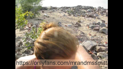 Hot Russian MILF sucked off a stranger on a public beach