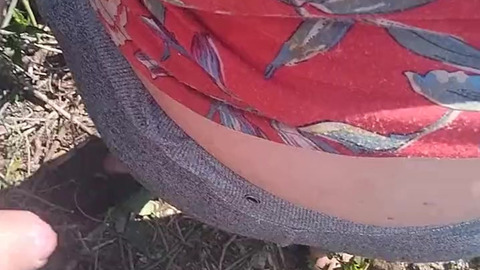 Bush blowjob and doggy style in public and happy ending in the mouth