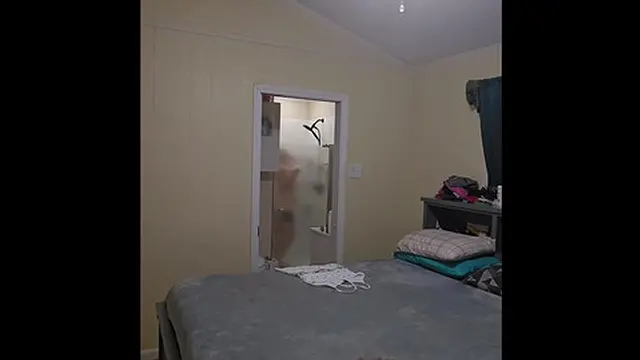 Voyeur Pawg showers &mdash;  shaves and fucks herself before getting ready