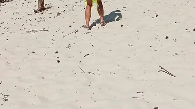 Desert public striptease