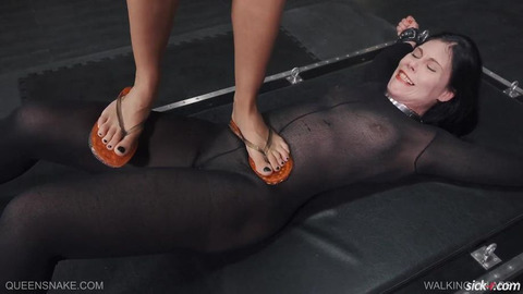 Queensnake Walking On Abby With Flip Flops