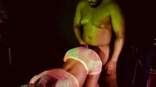 Ebony couple goes at it hard from behind all night