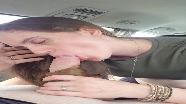 Brunette EXPERIENCED LADY sucks and strokes his enormous member in public