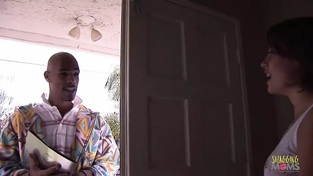 Single milf lures foreign man into her home for intimate encounter