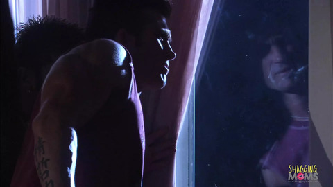 Raucous, ravishing XXX extravaganza: Blonde bombshell ravishing dude on stairway ramp