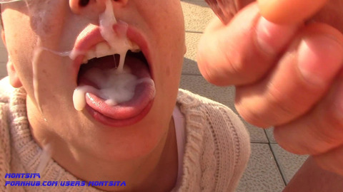 Rough Outdoor Blowjob Action Ends in Slobbery Facial Frenzy