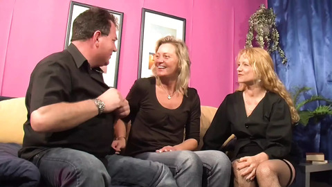 Some thirsty MILF shares her dude with a random old ho.