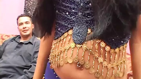 Two luckless studs get pounded by stunning dame's gigantic juggs