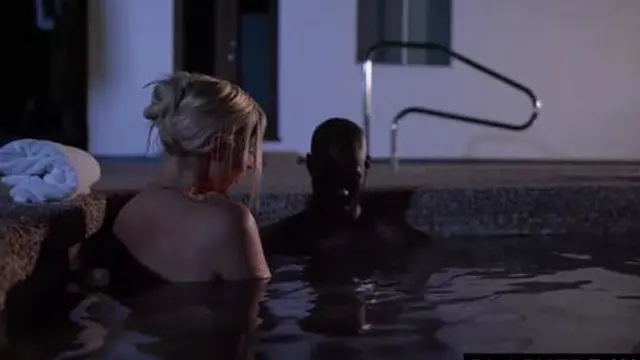 Filthy black beast destroys curvaceous blonde milf′s face and throat