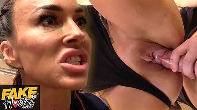Fake Hostel - Horny🥵 MILF bullies liar into giving her a cremapie